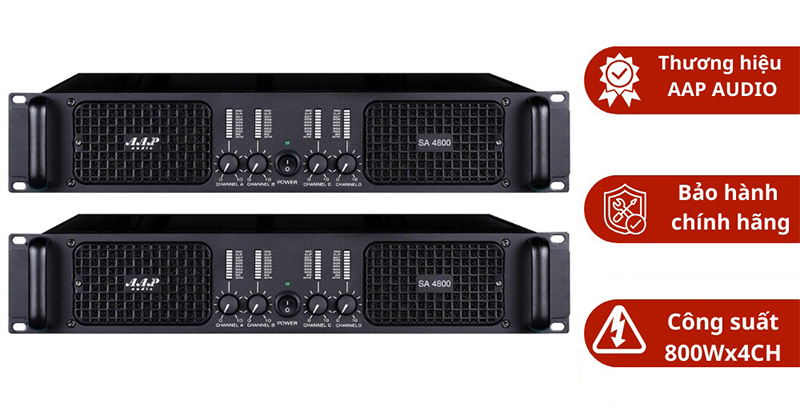 Cục đẩy công suất mạch class D 4 kênh AAP D4800
